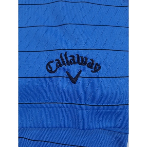Callaway Opti-Dri Polo Shirt Men's 2XLT Blue Striped Golf Short Sleeve - Picture 4 of 7